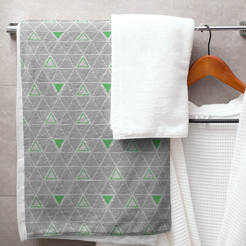 Serviette de bain Classic, Gris clair / vert clair