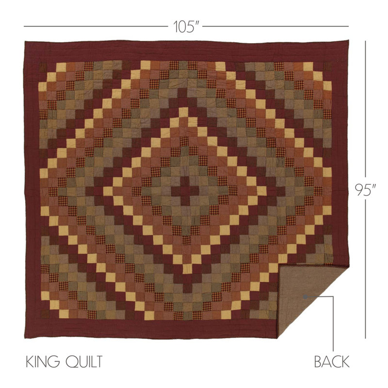 Heritage Farms Farmhouse / Country Cotton Patchwork Quilt, King Quilt