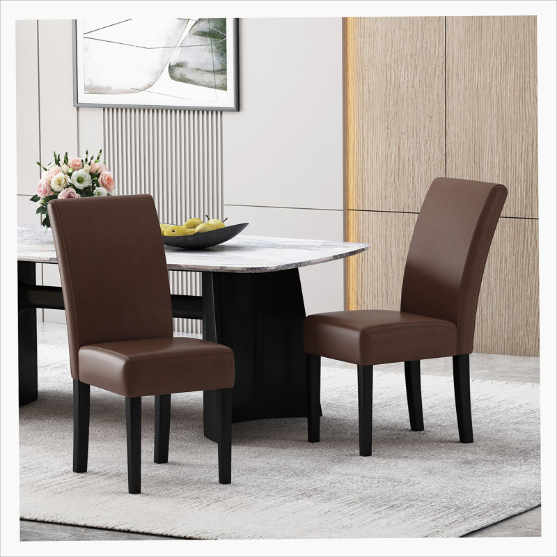 Chaise de salle à manger Homan, 2, Brun foncé