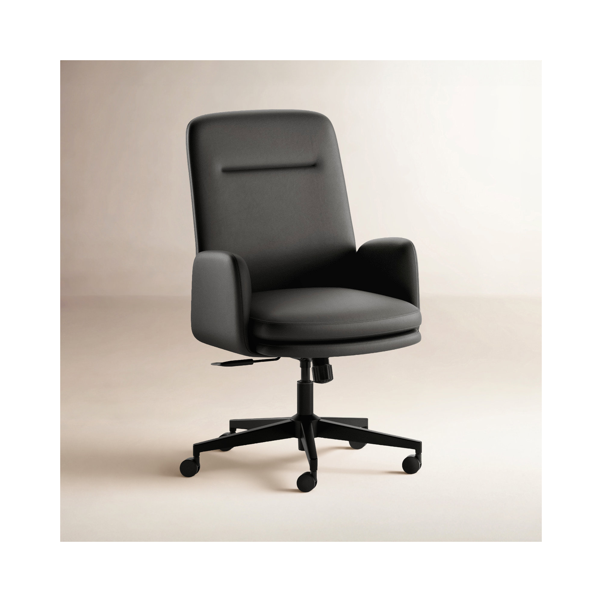 Softside Chair - High Back - Vegan Leather, 40.5", Black, Black