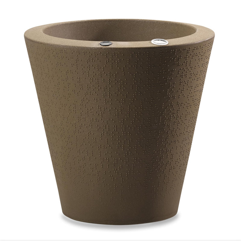 Dot Self Watering Plastic Pot Planter, Mocha, 16" H x 16" W x 16" D