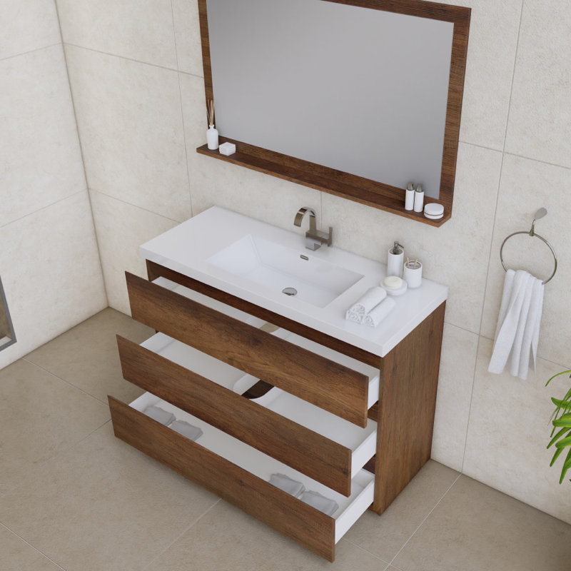 Ensemble de meuble-lavabo simple 48 po Arjina, Palissandre