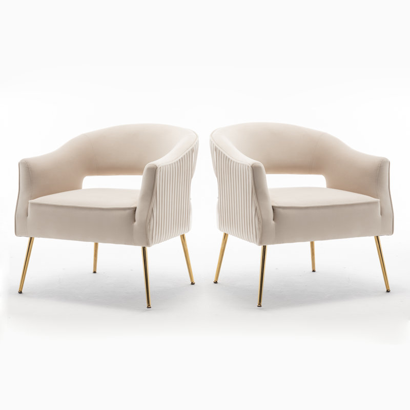 Chynna Velvet Armchair, Beige