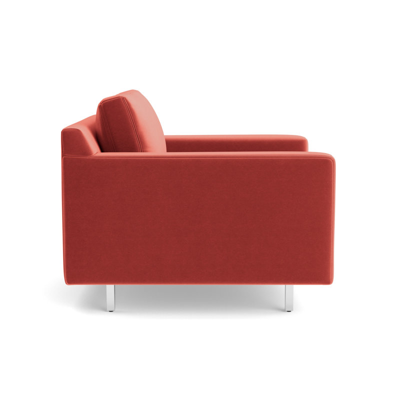 Hunter Chair No Welt, Performance Velvet - Sienna, Polished Stainless Steel