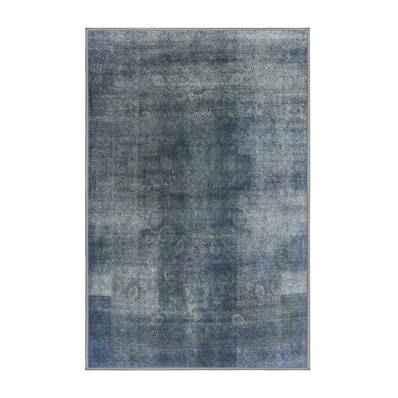 Tapis bleu marine / gris Feodor, Rectangle 2 pi x 4 pi