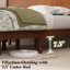 Lit plateforme simple en bois massif de style Mid-Century avec tiroirs de rangement sous le lit, brun-509280233-509280235
