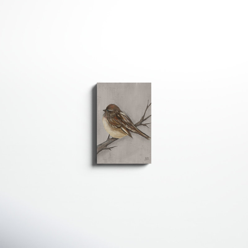 «Winter Bird III», peinture sur toile, H 18 po x l 12 po