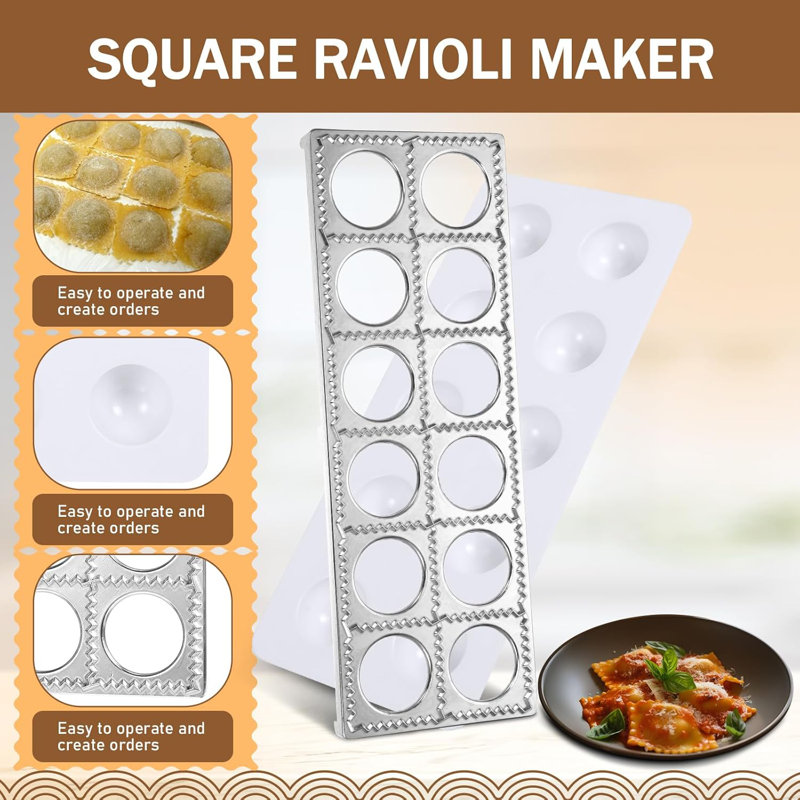 Ensemble de 9 outils de fabrication de pâtes comprenant 1 séchoir à linge, 1 presse à raviolis, 1 planche à gnocchis, 1 couteau, 1 rouleau à pâtisserie, 1 cuillère de remplissage, 3 tampons à raviolis pour machine à pâtes