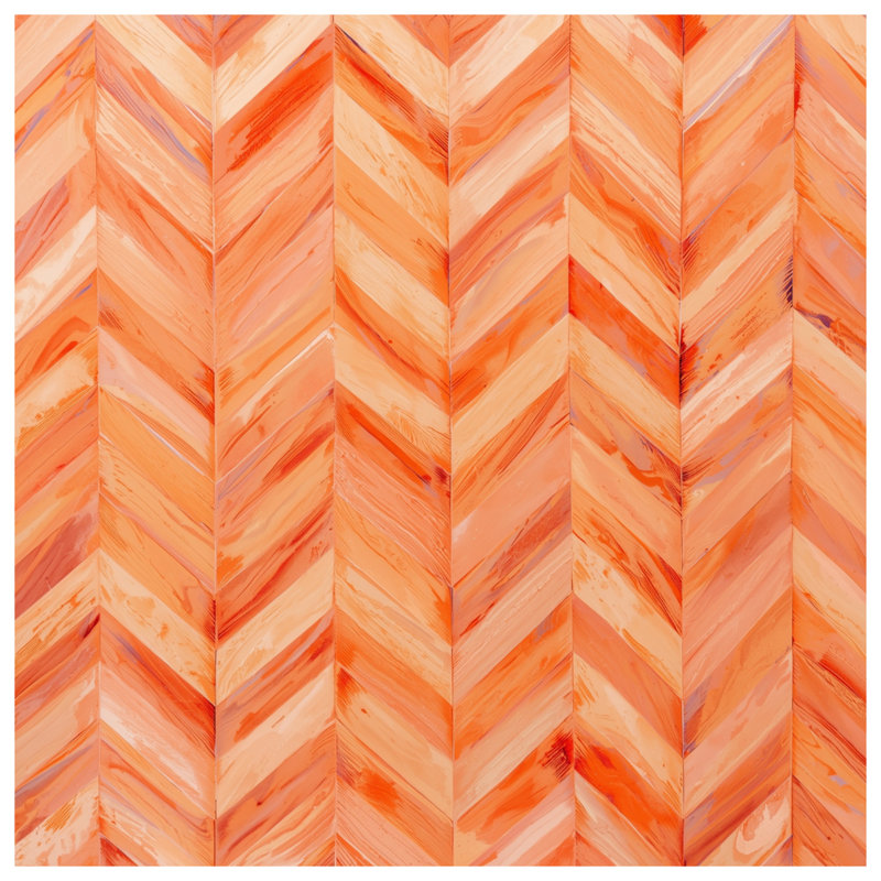 Rideaux orange à motif de chevrons, voilages et voilages à motif de chevrons - 1 panneau, Transparent