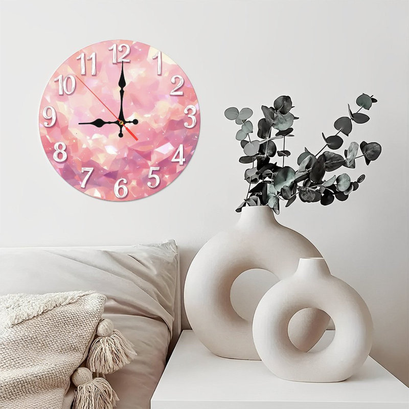 Horloge rose en cristal