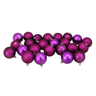 24ct Shatterproof 4-Finish Christmas Ball Ornaments