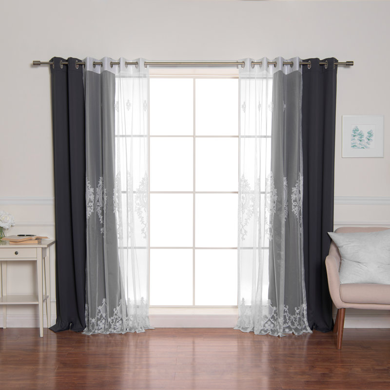 Salomon Blackout Curtain, 52" W x 96" L, Dark Gray