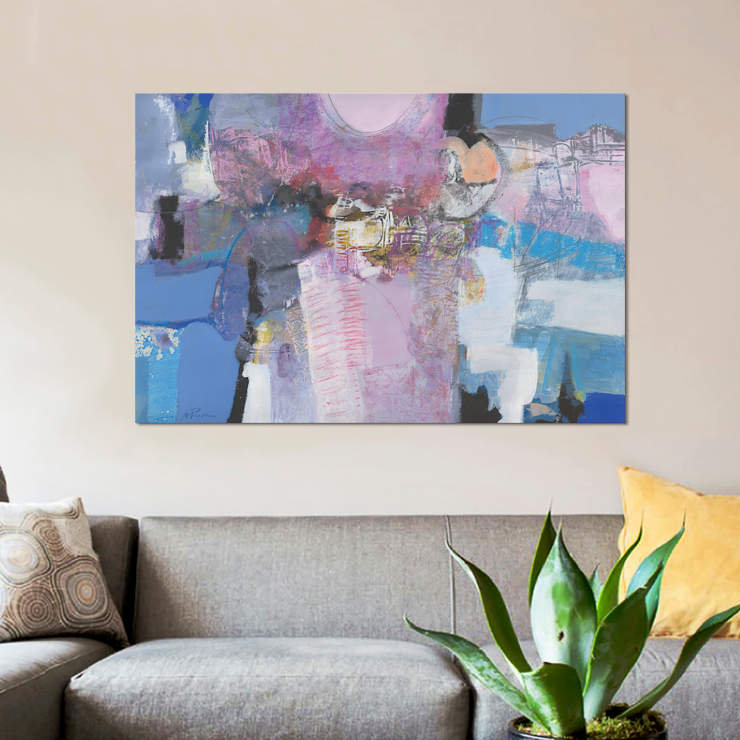 « simpatia », reproduction sur toile, H 40 po x l 60 po x P 1,5 po, Toile tendue, Pas de tapis