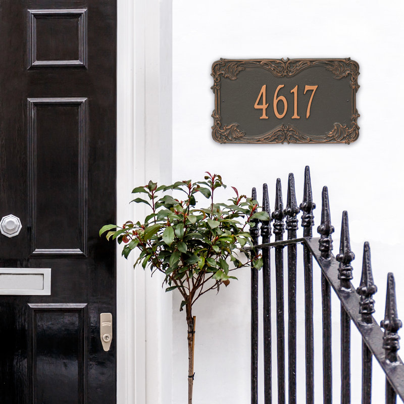 Signature Series 1-Line Wall Address Plaque, Forged Copper, Copper, Yes