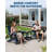 Folding Adirondack Chair Set of 2 with Side Table, HDPE Outdoor Patio Chair with Cup Holder, All-Weather Wooden Textured for Deck, Garden, Fire Pit-1432239202