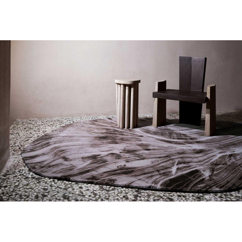 David Rockwell Falls Graphite Shaped Area Rug, Novelty 12' x 18'