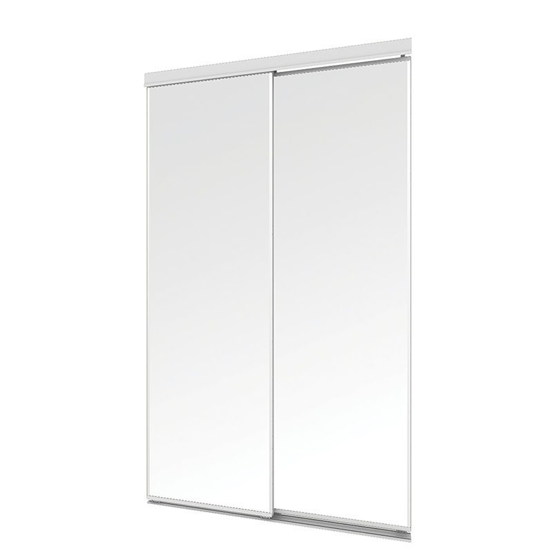 Portes de placard coulissantes en miroir avec trousse de quincaillerie d'installation, 48 po x 80,5 po