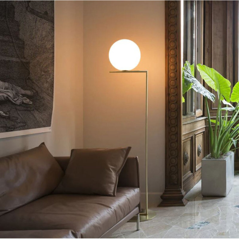 Lampe sur pied en verre Smith, 63.77"