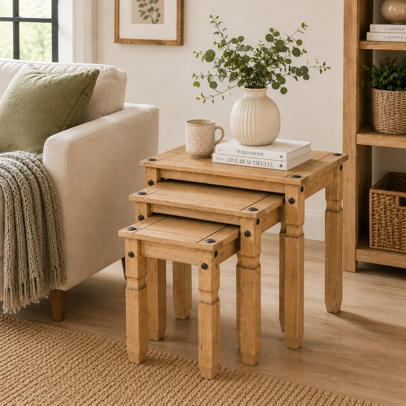 Tyner Solid Wood Frame Nesting Tables