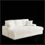 Canapé 3 places en velours côtelé de 213 cm avec coussins, pouf, repose-pieds avec rangement et rainures pour porte-gobelets pour un confort optimal
