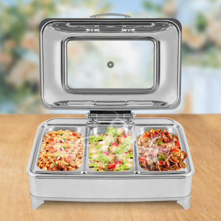 The Party Aisle™ Commercial 2-Pans Buffet Server Warming Tray Chafing Dish  Food Warmer