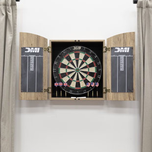 DMI Sports Bristle Dartboard And Cabinet Set (Darts Included)