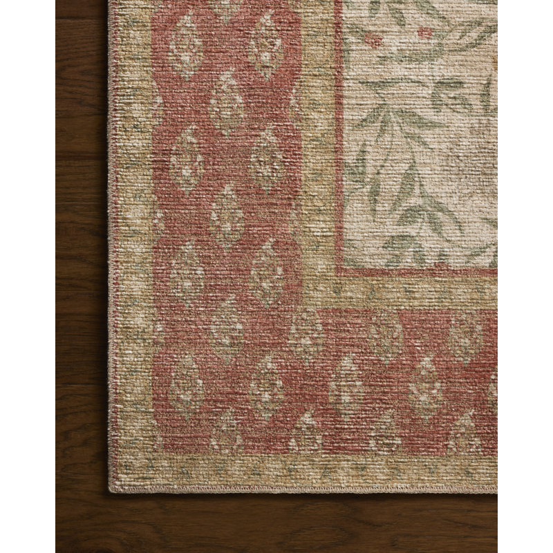 Rifle Paper Company x Loloi Edinburgh Ivory / Spice  Area Rug, Rectangle 8'6" x 11'6", Ivory/Spice
