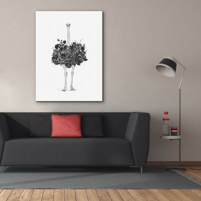 «Floral Ostrich» par Balazs Solti, art mural sur toile
