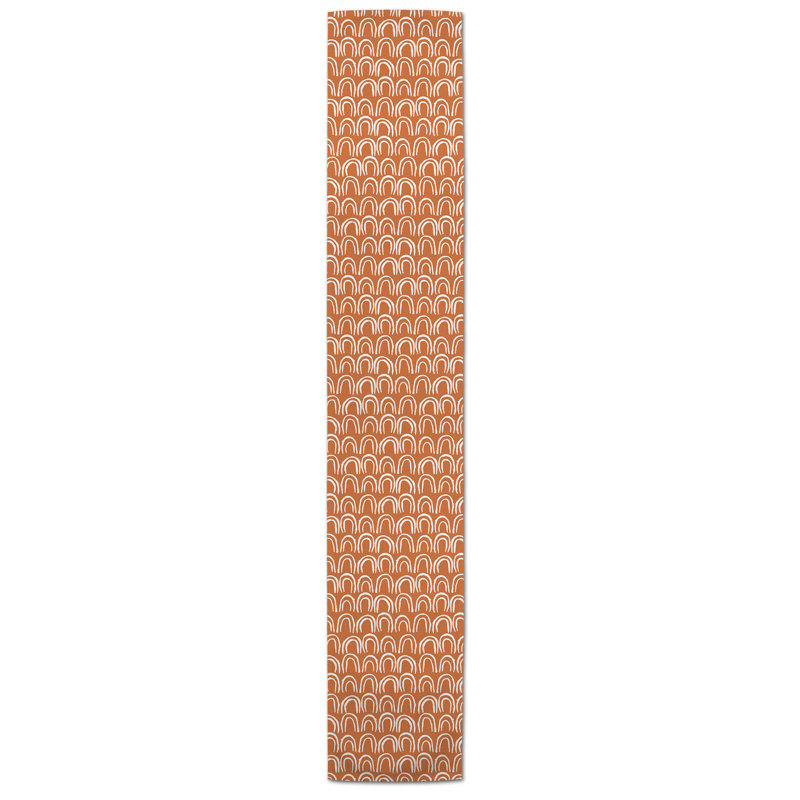 Chemin de table Maribeth, 72 po x 16 po, Orange, Géométrique 2