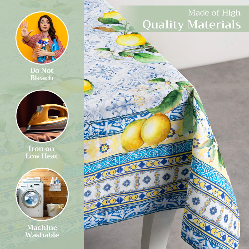 Maison d'Hermine Citrus 100% Cotton Tablecloth - 70" x 90", 90" L x 70" W
