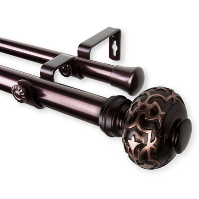 Lisson Steel Adjustable 1'' Double Curtain Rod