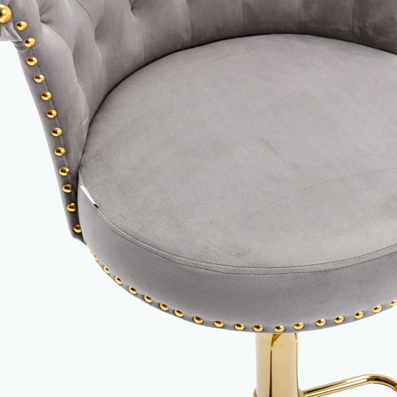 Tabouret de comptoir pivotant Keistutis, Gris