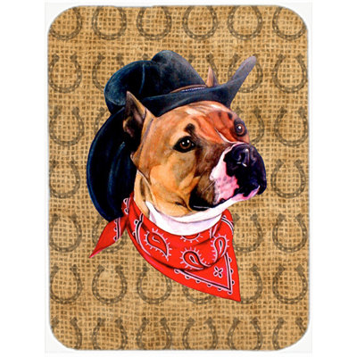 Pit Bull Dog Country Lucky Horseshoe Glass Cutting Board