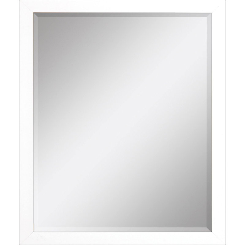 33" White Framed Accent Mirror