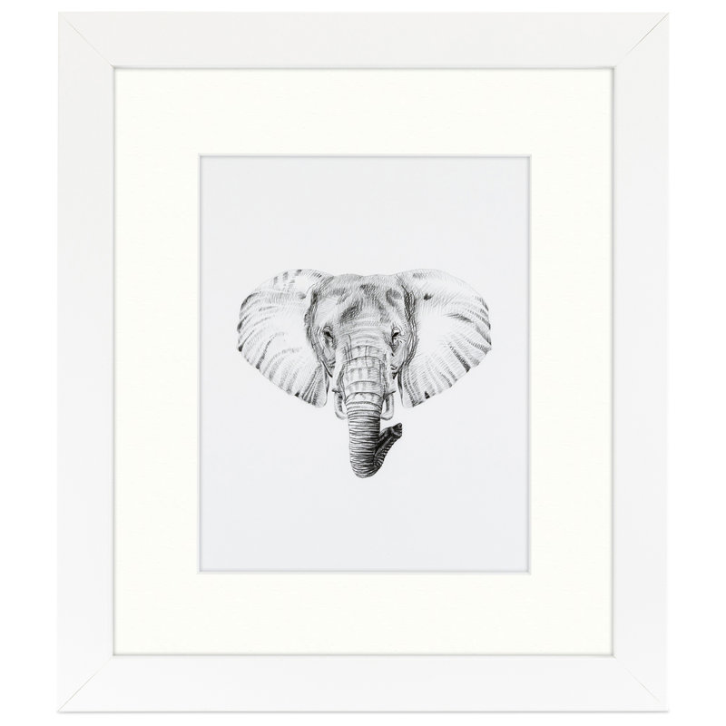 Satin White Wood Picture Frame with Porcelain Mat