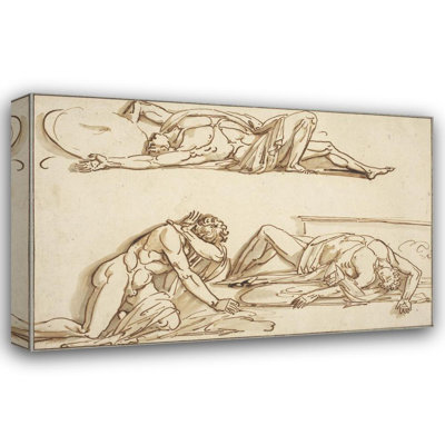 "Achilles and Patroclus" by  Philippe-Auguste Hennequin - Gallery Wrap Canvas Wall Art