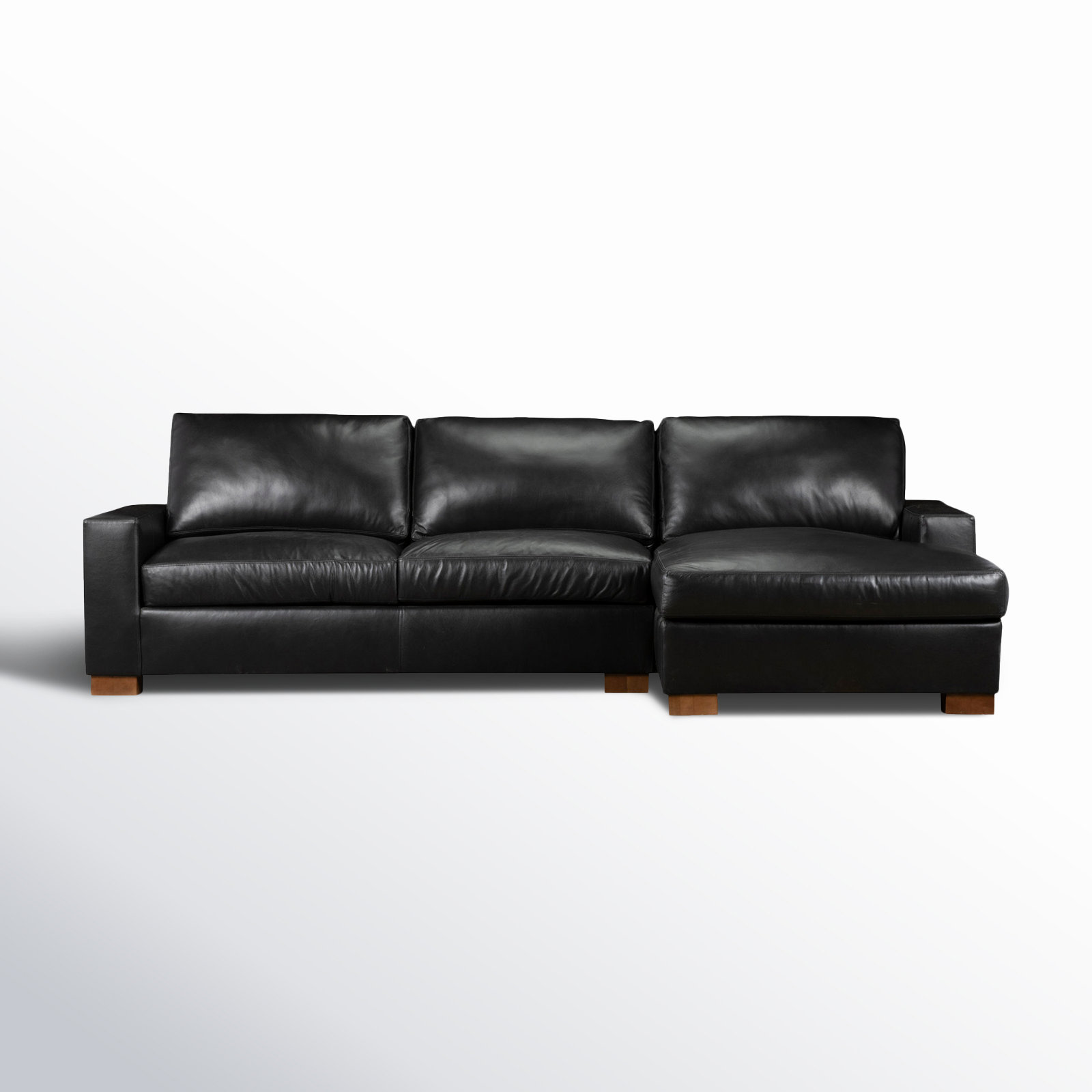 Jonie Genuine Leather 2-Piece Chaise Sectional, Revelation Midnight Genuine Leather, Right Hand Facing