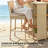 5 Piece Wicker Patio Bar Set With High Top Table And Shelves-804861331