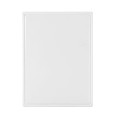 Farberware Extra Large Plastic Cutting Board with Juice Groove, 15x20-Inch, White