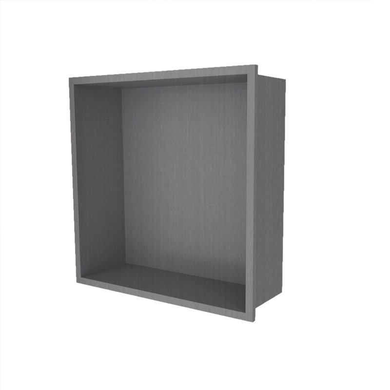 Recessed Shower Niche Stainless Steel Shower Storage, Light Gray, 10cm H x 30.5cm W x 30.5cm D