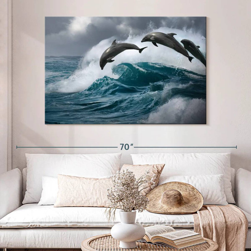 Leaping Dolphins, 34" H x 51" W
