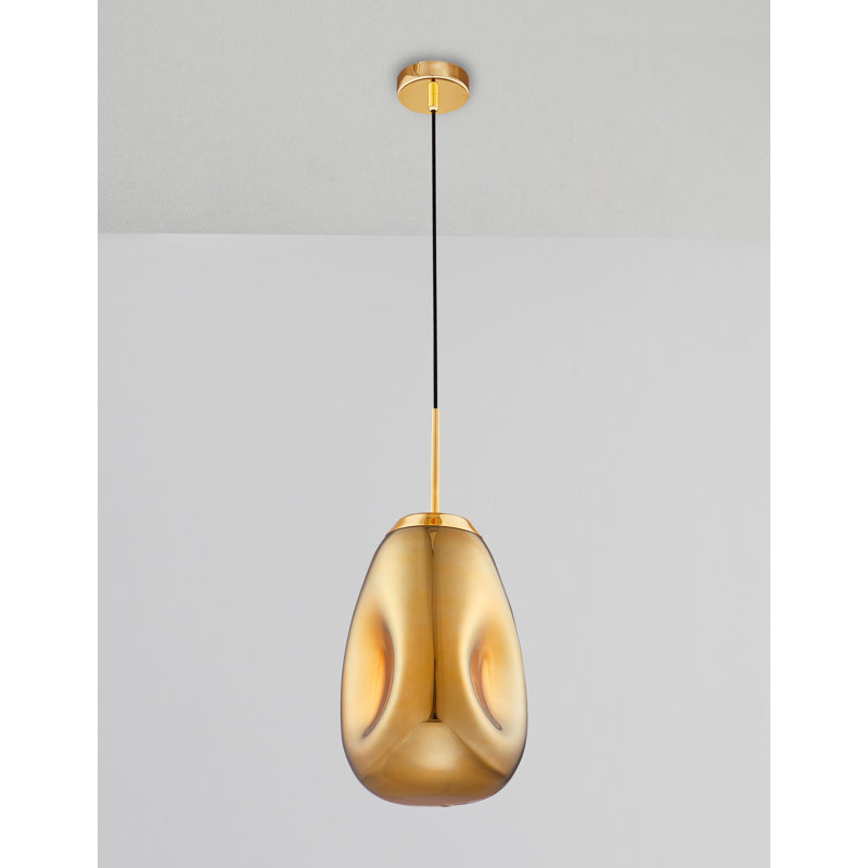 1 - Light Teardrop Pendant, Gold