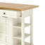  Kitchen Island With Power Outlet, Drop Leaf & Trash Can Storage On Wheels