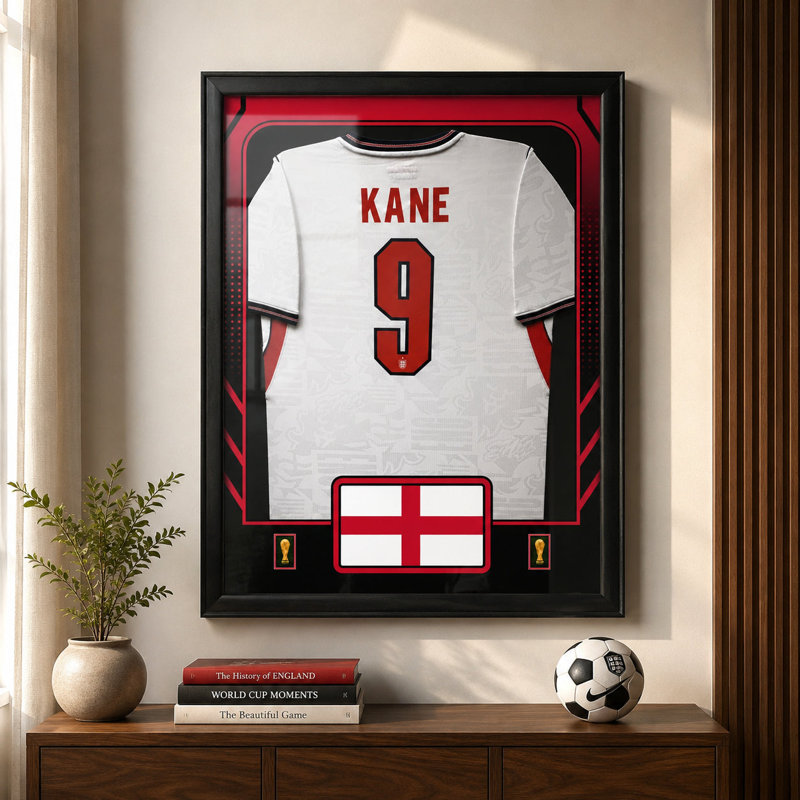Harry Kane encadré 25,75 x 33,75 de la Coupe du Monde de la Fifa en 2026, Angleterre