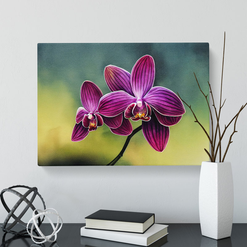 Brilliant Orchid Flowers - Wrapped Canvas, 40cm H x 60cm W x 3cm D