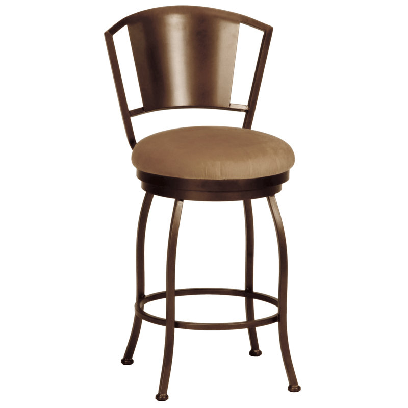 Eglinton Swivel Upholstered Counter Stool with Metal Frame, Extra Tall (34" Seat Height), Flintrock Gray, Ford Black