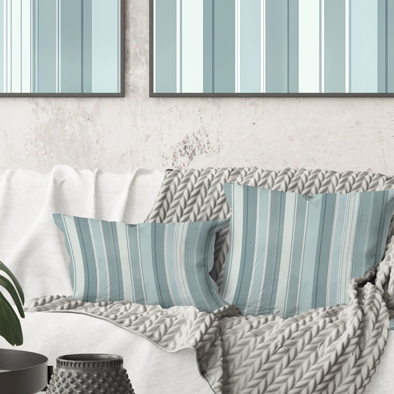 Coussin lombaire à rayures argentées Baby Blue