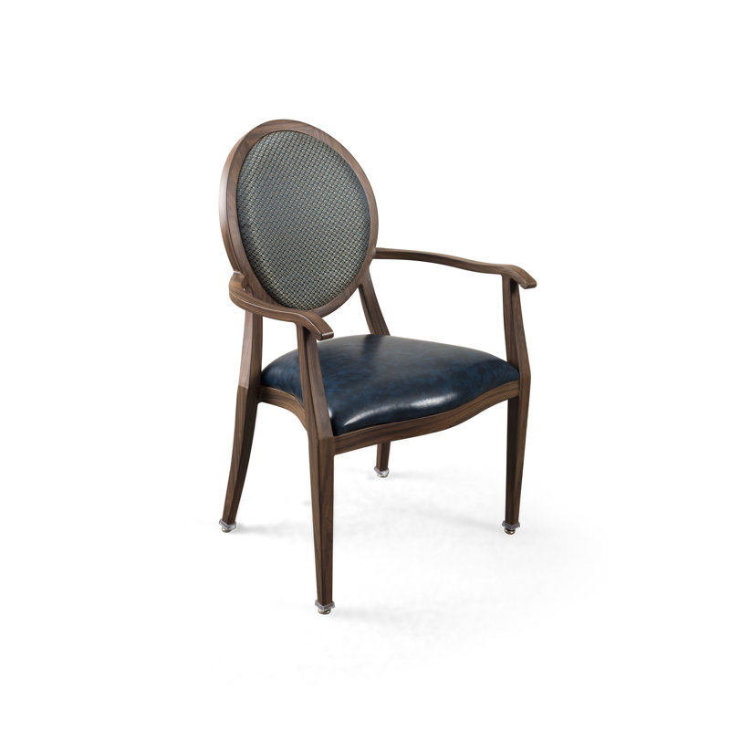 Chaise avec accoudoirs gris Ambre