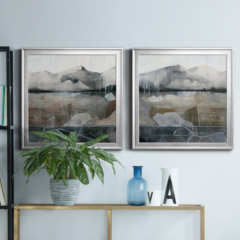 Valley Stormscape I - Valley Stormscape I - Ensemble de 2 cadres photo, H 22,5 po x l 45 po x P 1,5 po, Pas de tapis