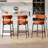 Sherpa Counter Height Bar Stools Set of 4 Modern Upholstered Barstools with Curved Open Back/Round Seat Boucle Comfortable Bar Chairs for Kitchen Island, 24.6 Inch-745429708